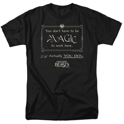 Fantastic Beasts Magic To Work Here Mens T Shirt Black