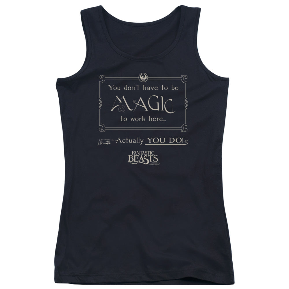 Fantastic Beasts Magic To Work Here Womens Tank Top Shirt Black