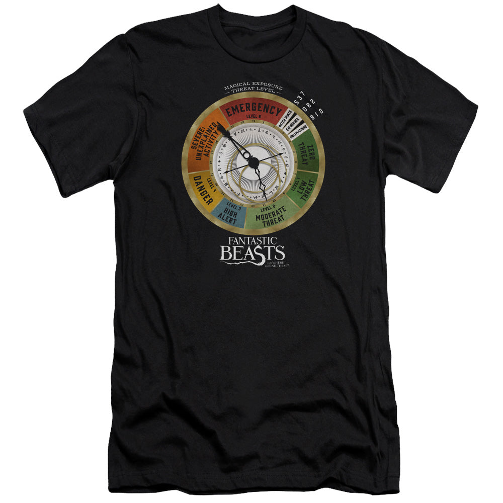 Fantastic Beasts Threat Gauge Premium Bella Canvas Slim Fit Mens T Shirt Black