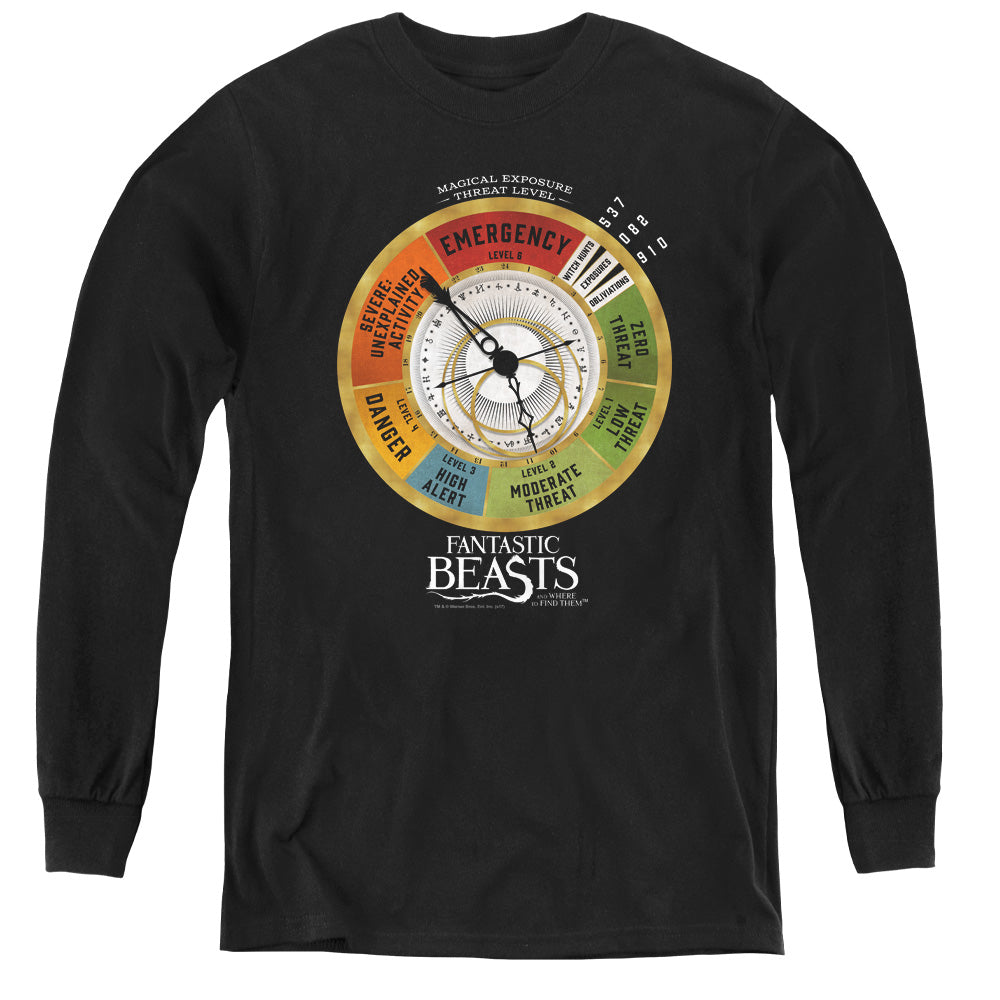 Fantastic Beasts Threat Gauge Long Sleeve Kids Youth T Shirt Black