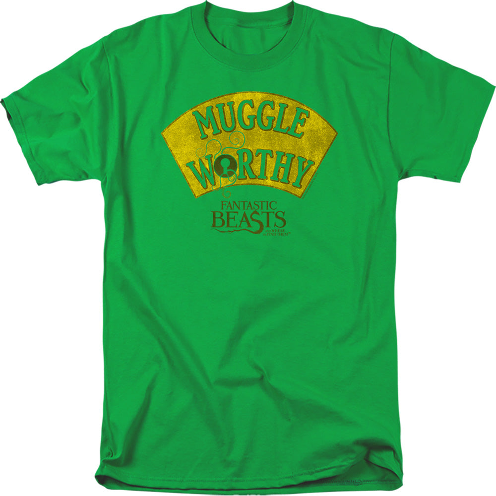 Fantastic Beasts Muggle Worthy Mens T Shirt Kelly Green