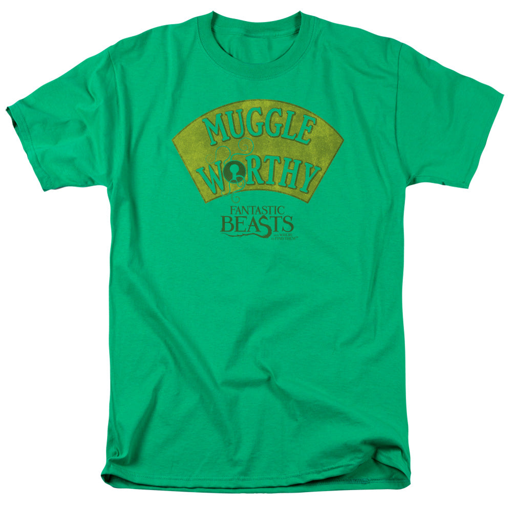 Fantastic Beasts Muggle Worthy Mens T Shirt Kelly Green