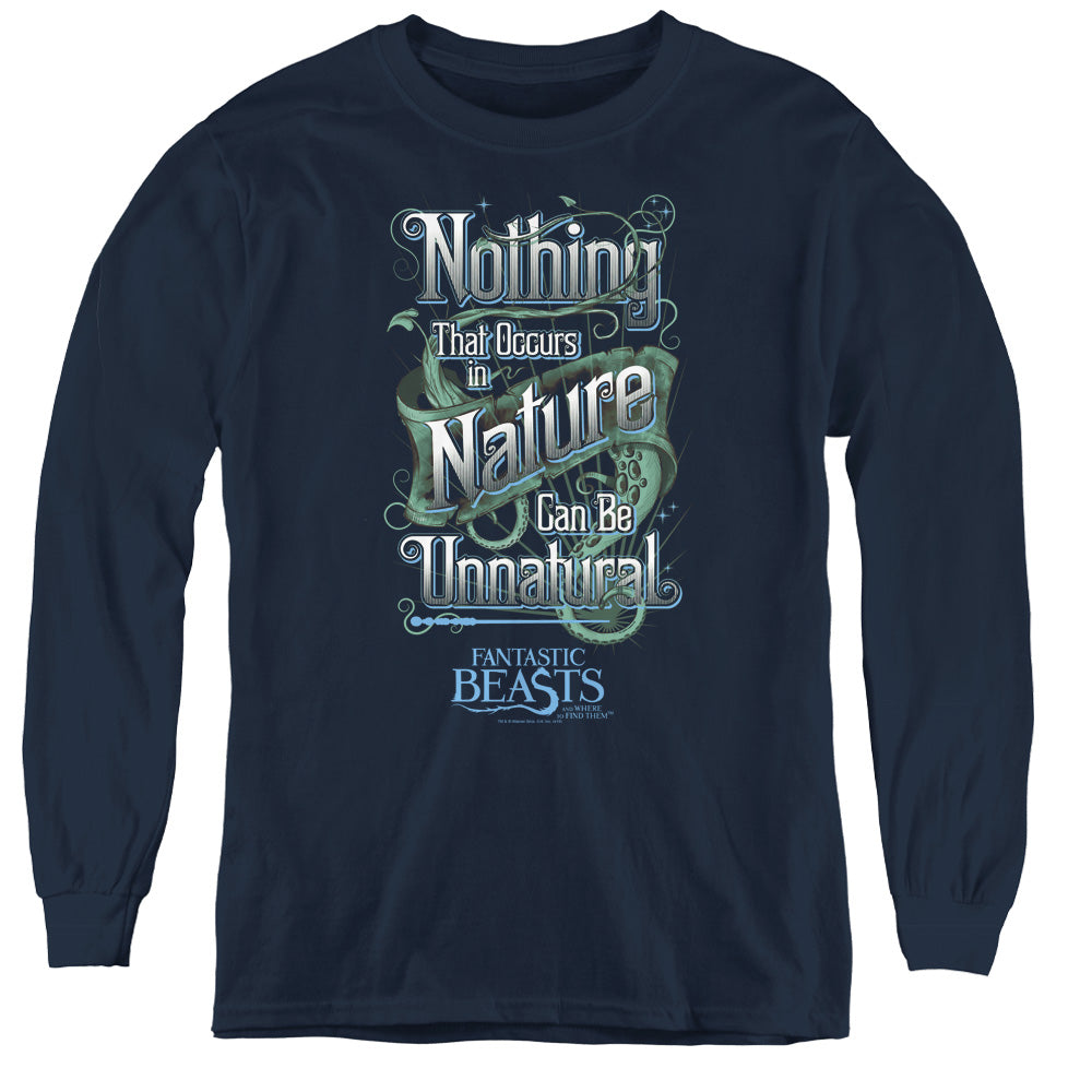 Fantastic Beasts Unnatural Long Sleeve Kids Youth T Shirt Navy Blue