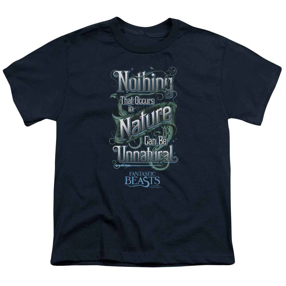 Fantastic Beasts Unnatural Kids Youth T Shirt Navy Blue