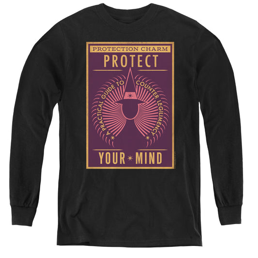 Fantastic Beasts Protect Your Mind Long Sleeve Kids Youth T Shirt Black