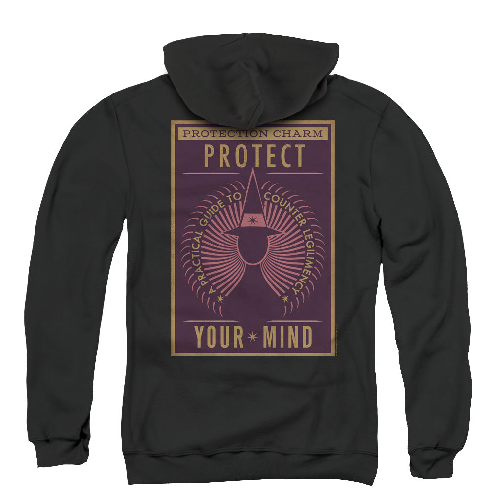 Fantastic Beasts Protect Your Mind Back Print Zipper Mens Hoodie Black