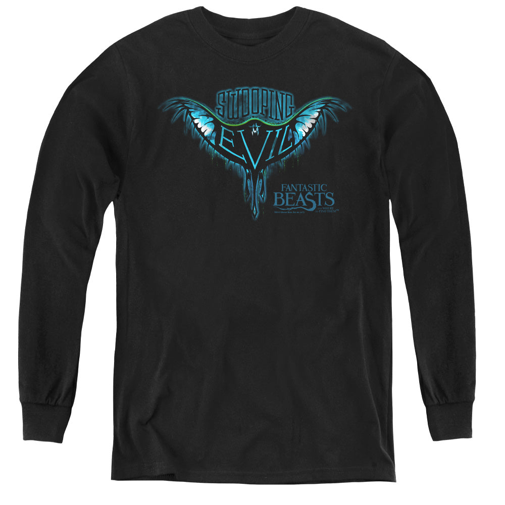 Fantastic Beasts Swooping Evil Long Sleeve Kids Youth T Shirt Black