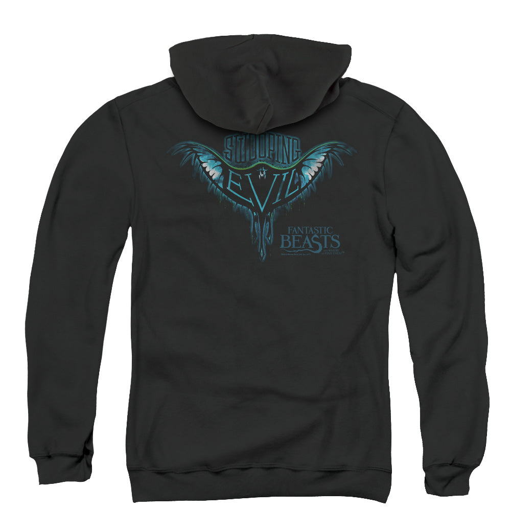 Fantastic Beasts Swooping Evil Back Print Zipper Mens Hoodie Black