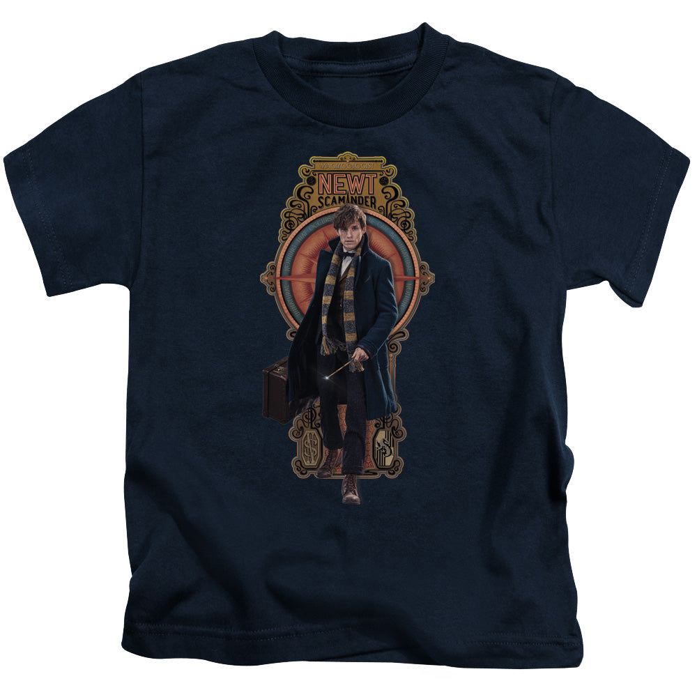 Fantastic Beasts Newt Scamander Juvenile Kids Youth T Shirt Navy Blue