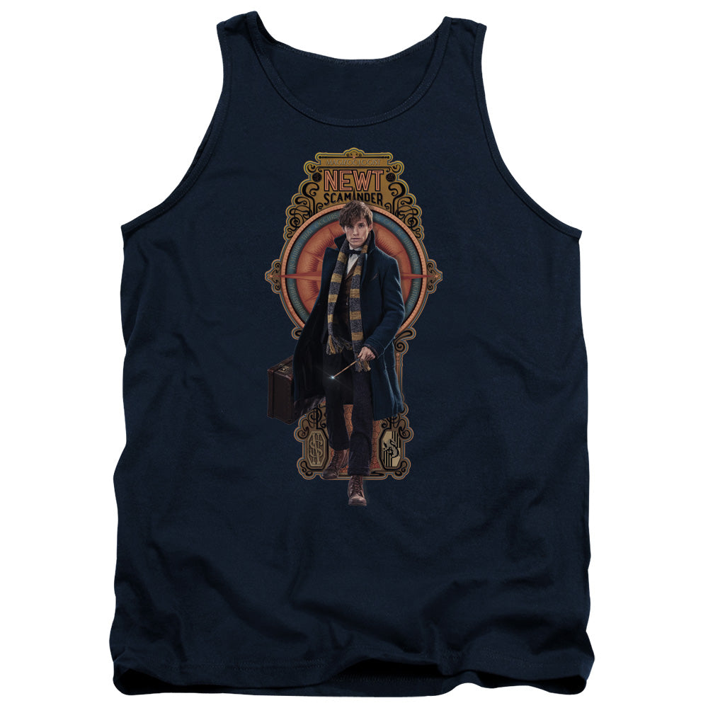 Fantastic Beasts Newt Scamander Mens Tank Top Shirt Navy Blue