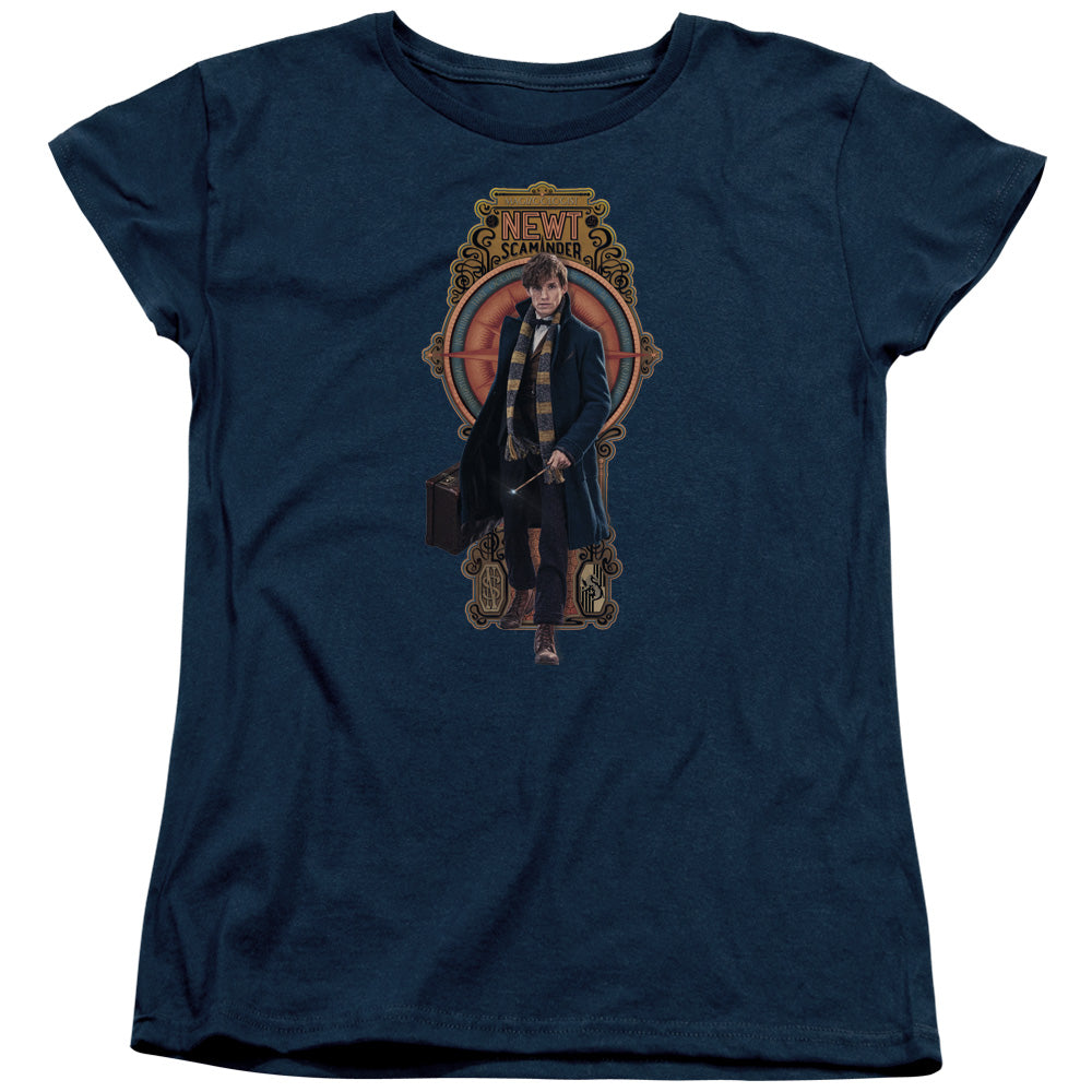 Fantastic Beasts Newt Scamander Womens T Shirt Navy Blue