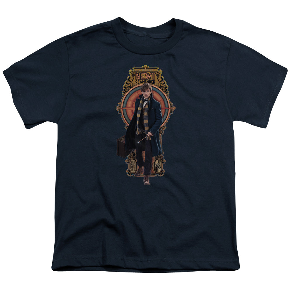 Fantastic Beasts Newt Scamander Kids Youth T Shirt Navy Blue