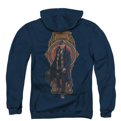 Fantastic Beasts Newt Scamander Back Print Zipper Mens Hoodie Navy Blue