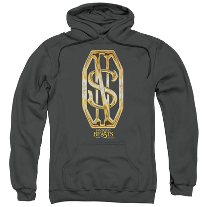 Fantastic Beasts Scamander Monogram Mens Hoodie Charcoal