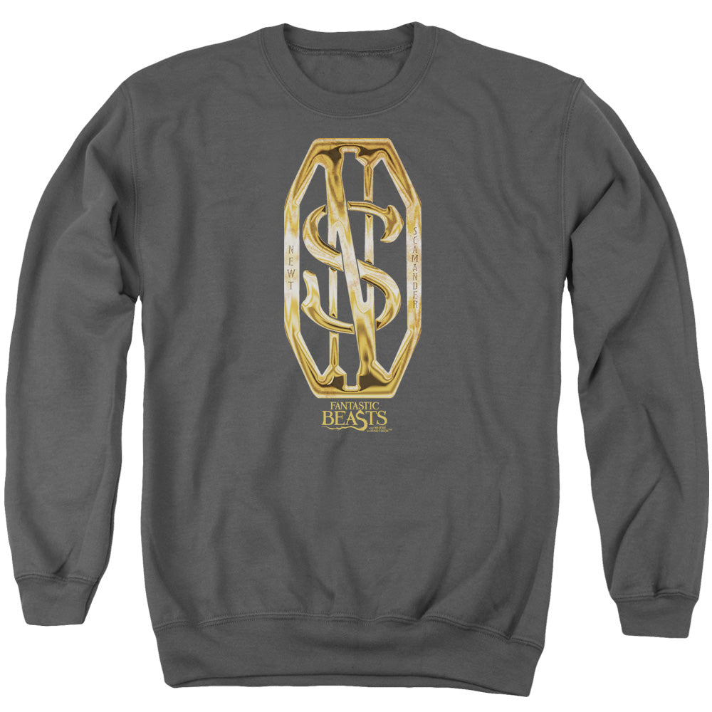 Fantastic Beasts Scamander Monogram Mens Crewneck Sweatshirt Charcoal