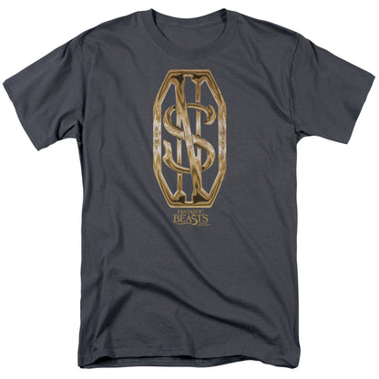 Fantastic Beasts Scamander Monogram Mens T Shirt Charcoal