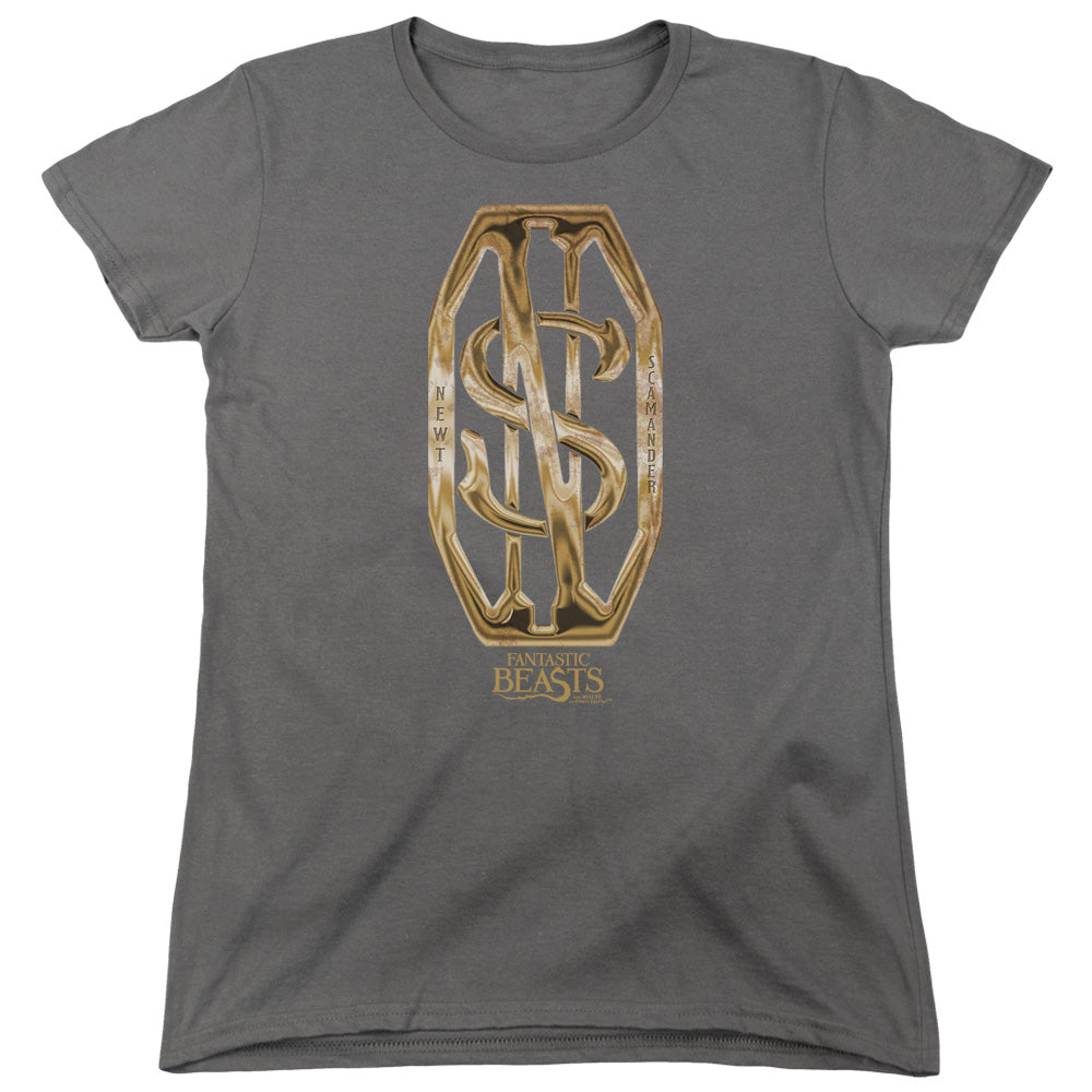 Fantastic Beasts Scamander Monogram Womens T Shirt Charcoal