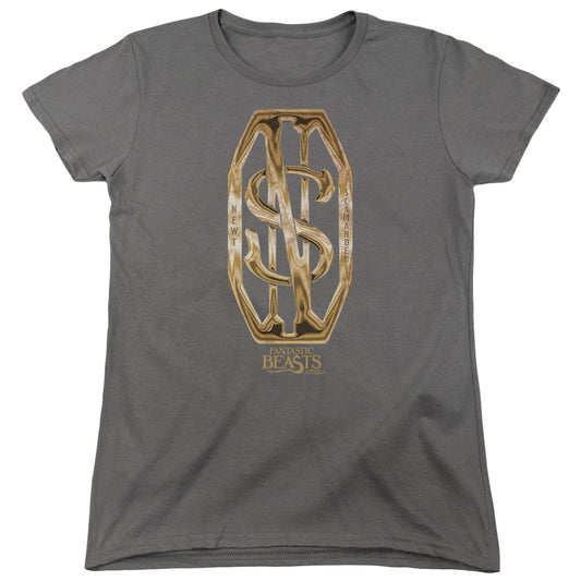 Fantastic Beasts Scamander Monogram Womens T Shirt Charcoal