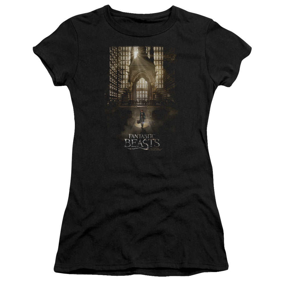 Fantastic Beasts Poster Junior Sheer Cap Sleeve Womens T Shirt Black