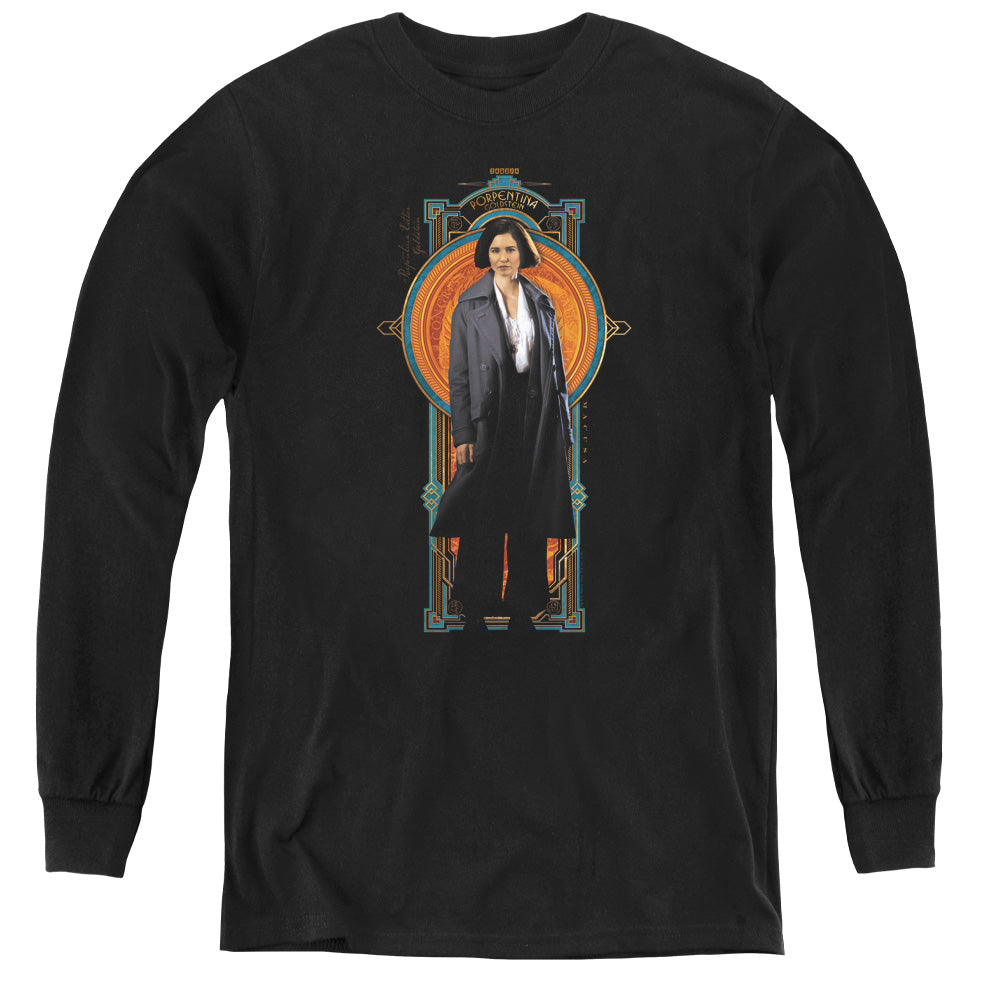 Fantastic Beasts Porpentina Goldstein Long Sleeve Kids Youth T Shirt Black