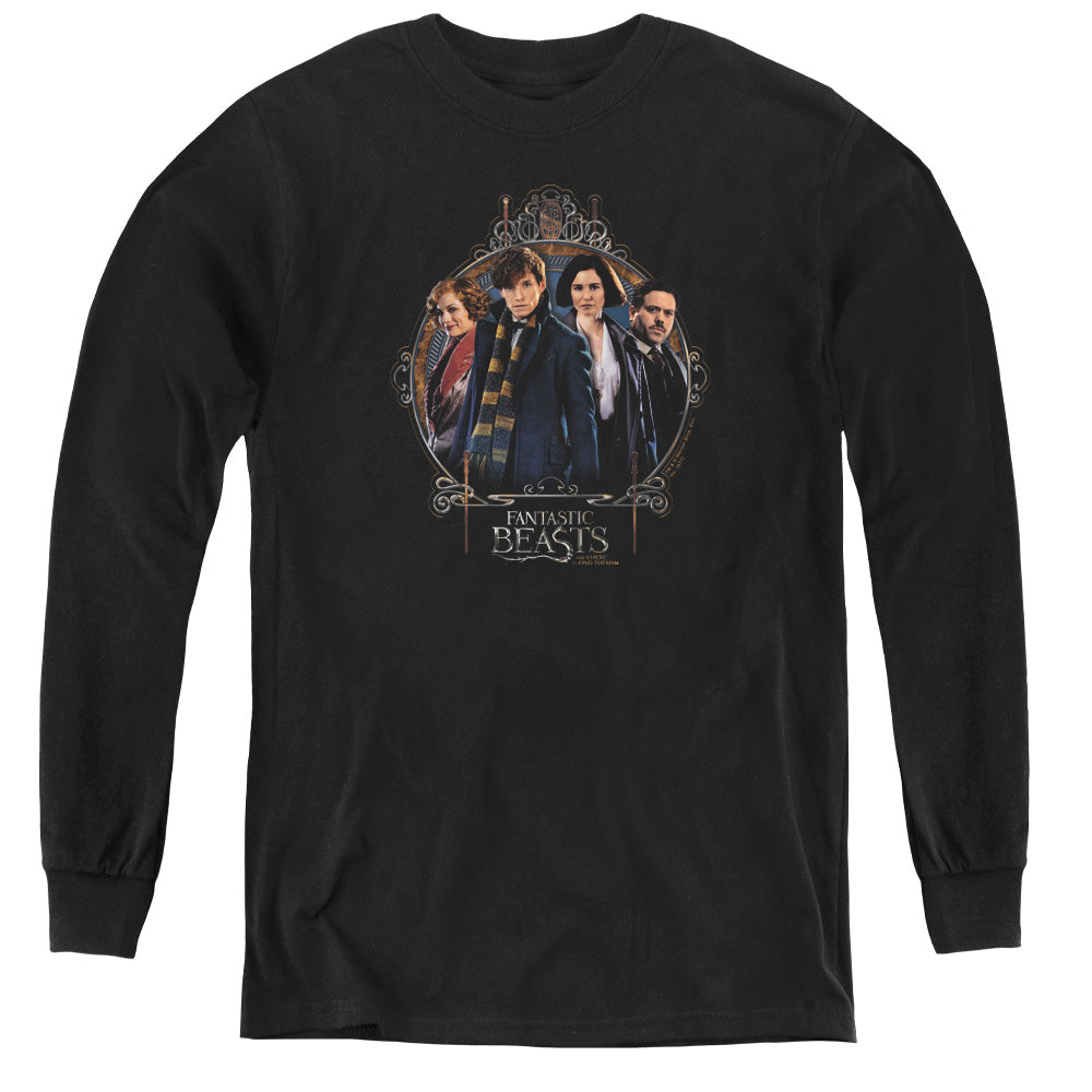 Fantastic Beasts Group Portrait Long Sleeve Kids Youth T Shirt Black