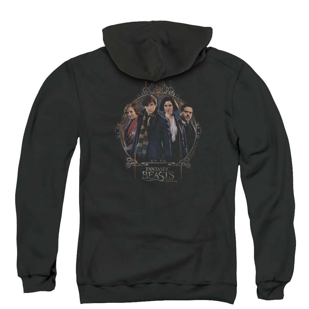 Fantastic Beasts Group Portrait Back Print Zipper Mens Hoodie Black