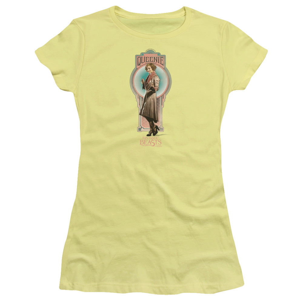 Fantastic Beasts Queenie Junior Sheer Cap Sleeve Womens T Shirt Yellow