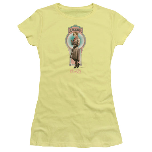 Fantastic Beasts Queenie Junior Sheer Cap Sleeve Womens T Shirt Yellow