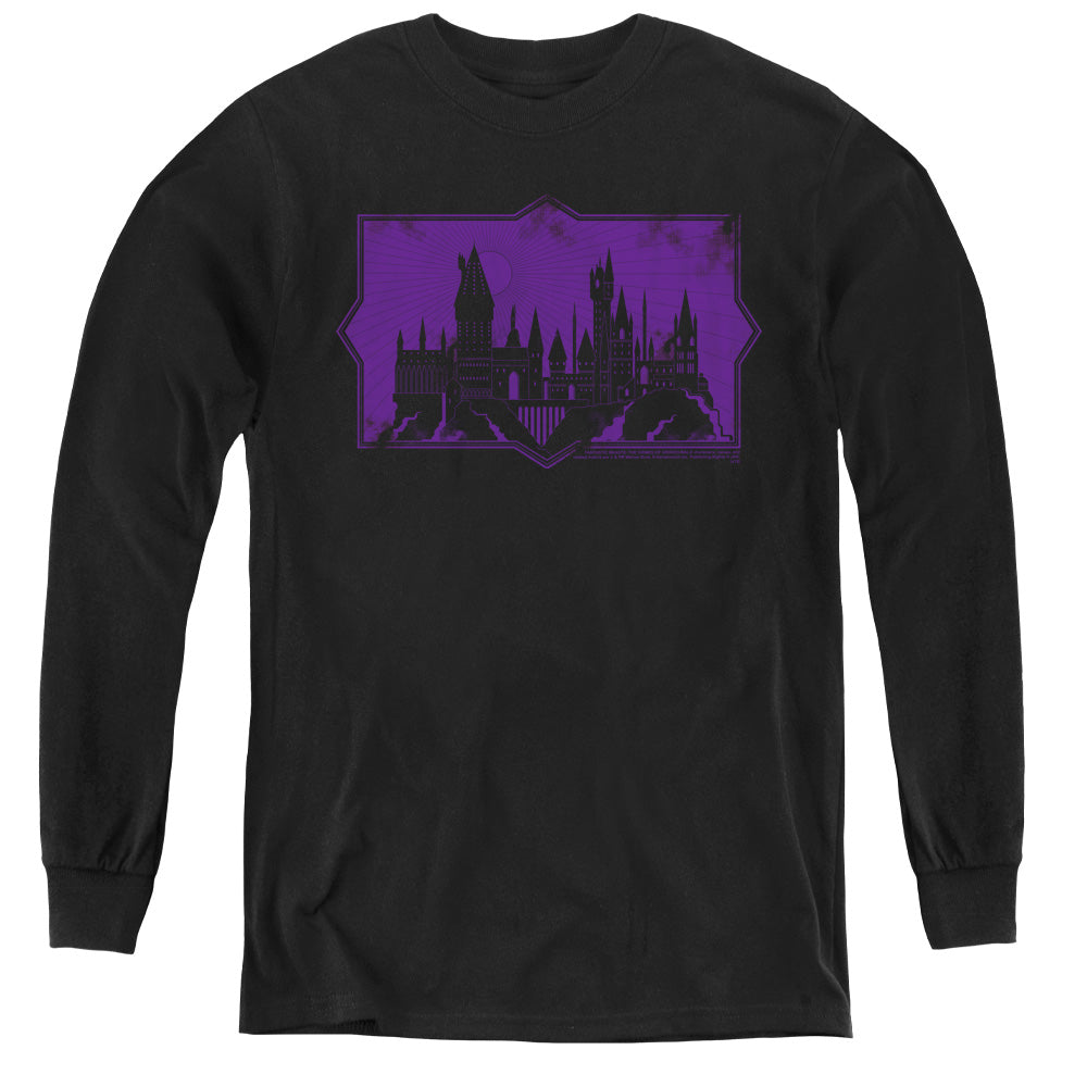 Fantastic Beasts 2 Hogwarts Silhouette Long Sleeve Kids Youth T Shirt Black