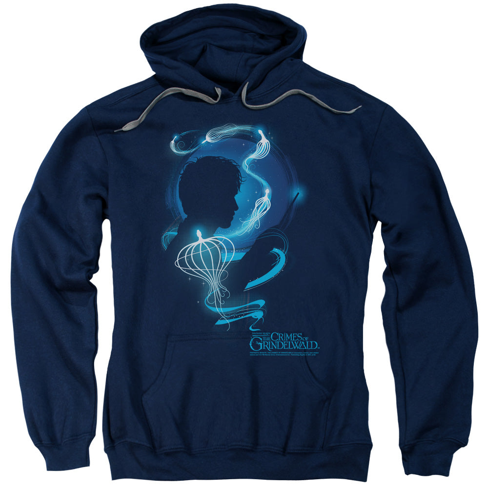 Fantastic Beasts 2 Newt Silhouette Mens Hoodie Navy Blue