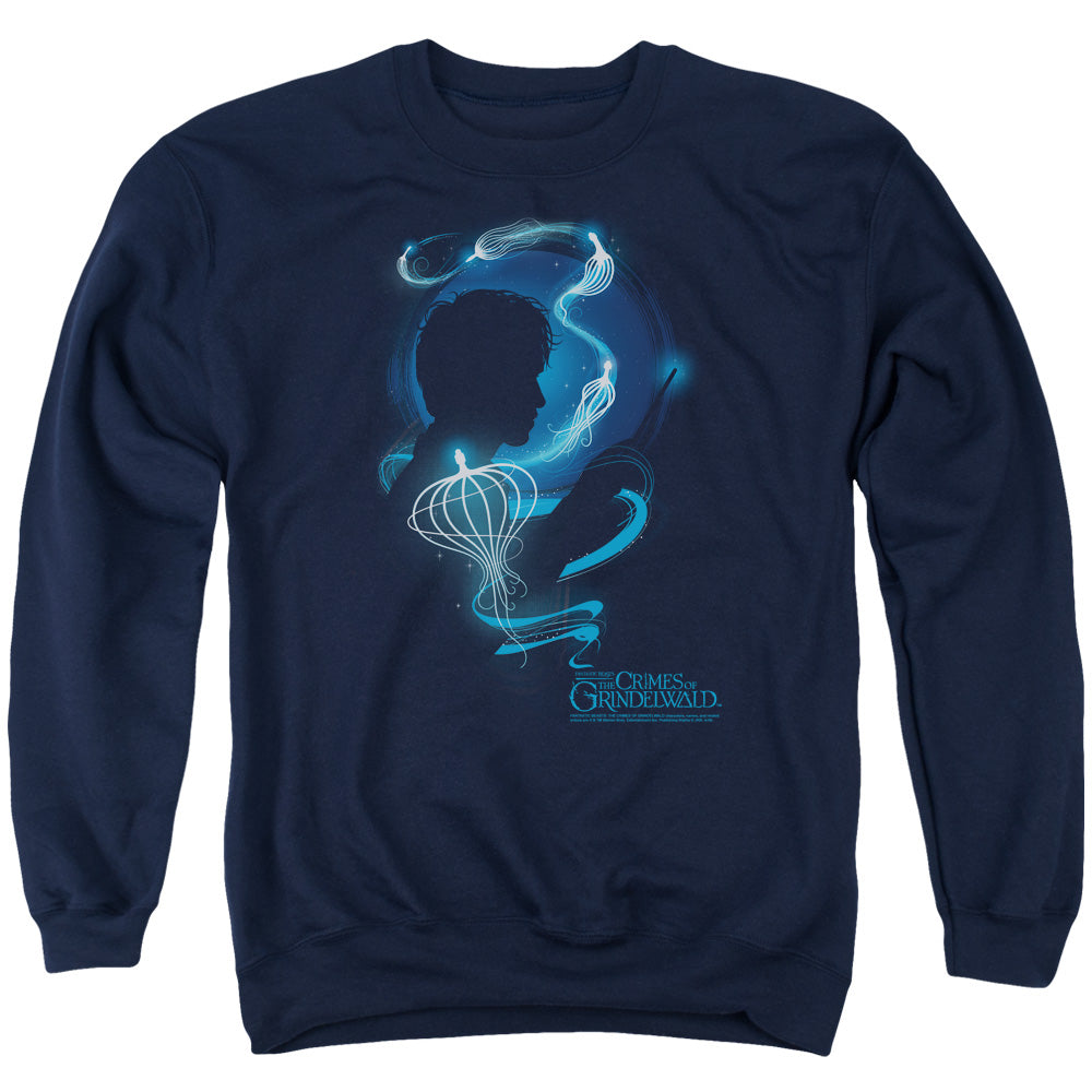 Fantastic Beasts 2 Newt Silhouette Mens Crewneck Sweatshirt Navy Blue