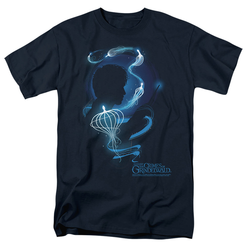 Fantastic Beasts 2 Newt Silhouette Mens T Shirt Navy