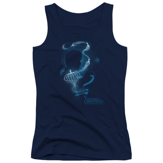 Fantastic Beasts 2 Newt Silhouette Womens Tank Top Shirt Navy Blue