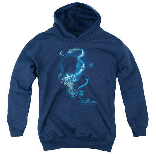 Fantastic Beasts 2 Newt Silhouette Kids Youth Hoodie Navy Blue