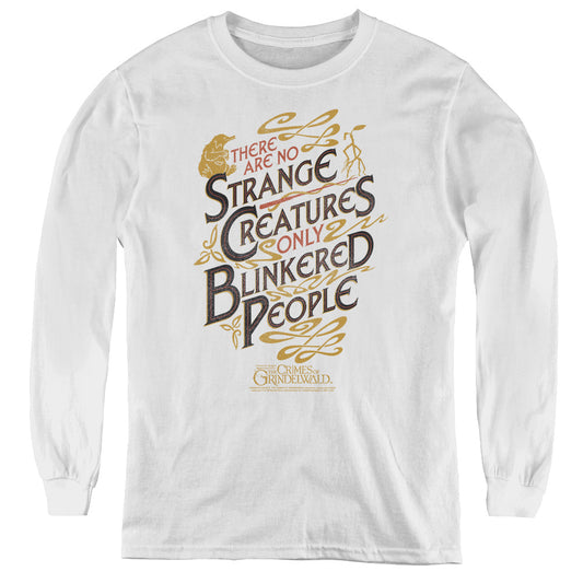 Fantastic Beasts 2 Blinkered People Long Sleeve Kids Youth T Shirt White