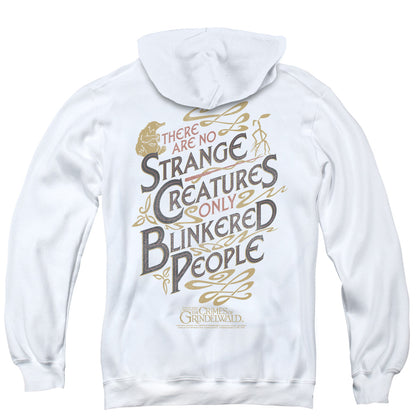 Fantastic Beasts 2 Blinkered People Back Print Zipper Mens Hoodie White