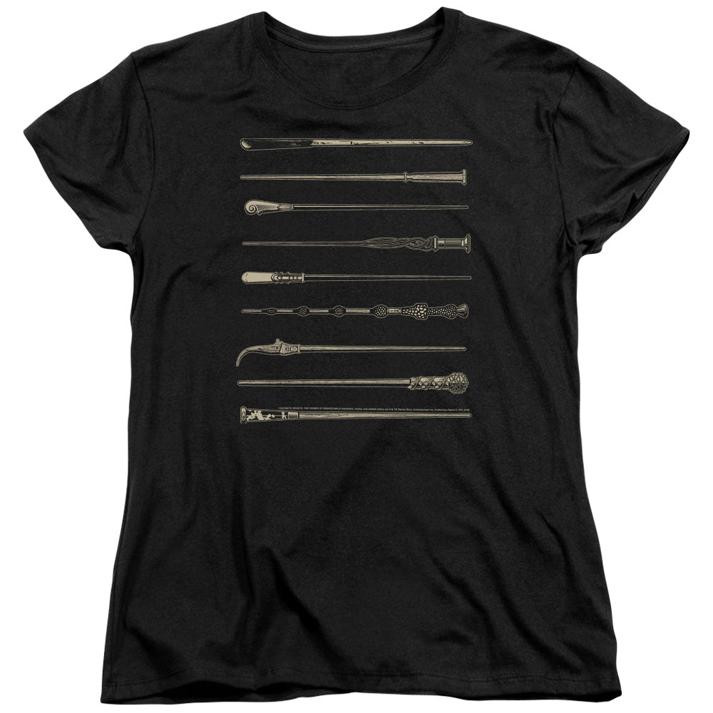 Fantastic Beasts 2 Wands Womens T Shirt Black