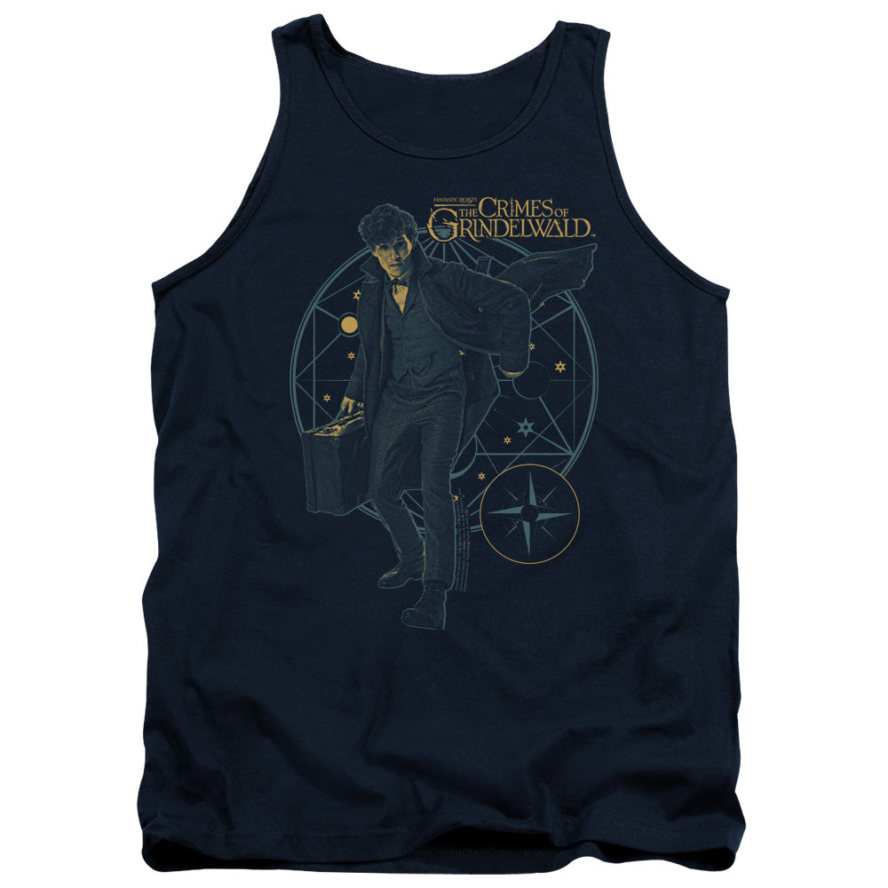 Fantastic Beasts 2 Suitcase Mens Tank Top Shirt Navy Blue