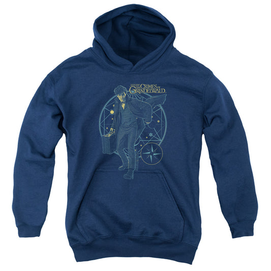 Fantastic Beasts 2 Suitcase Kids Youth Hoodie Navy Blue