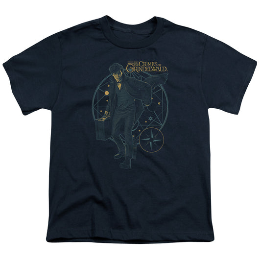 Fantastic Beasts 2 Suitcase Kids Youth T Shirt Navy Blue