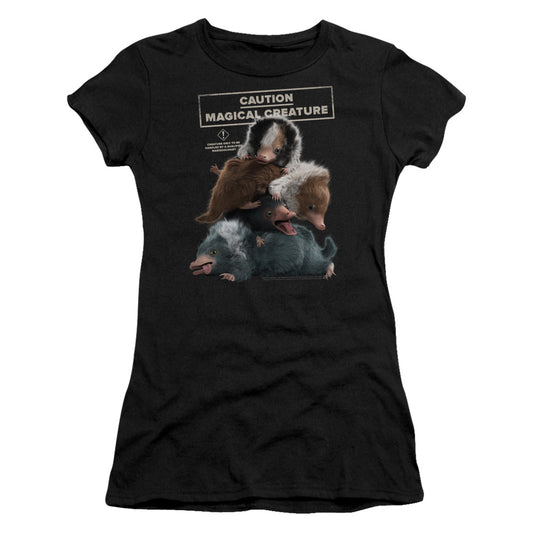 Fantastic Beasts 2 Cuddle Puddle Junior Sheer Cap Sleeve Womens T Shirt Black