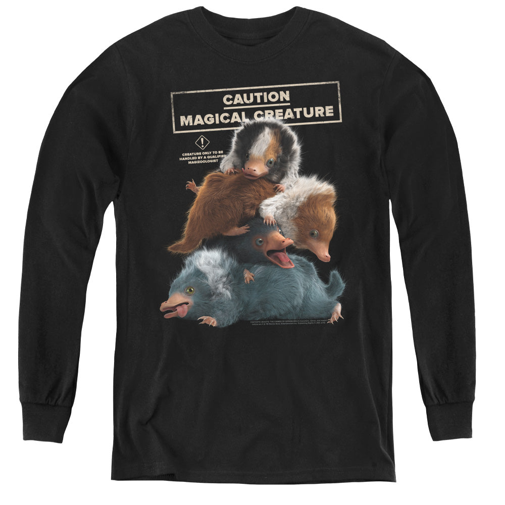 Fantastic Beasts 2 Cuddle Puddle Long Sleeve Kids Youth T Shirt Black