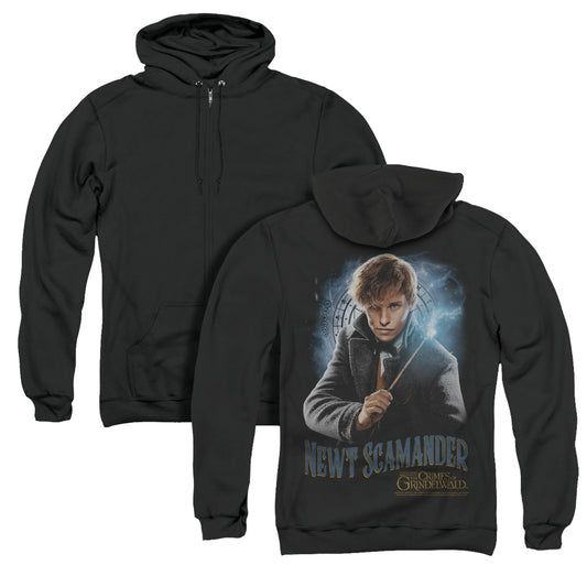 Fantastic Beasts 2 Scamander Monogram Back Print Zipper Mens Hoodie Black