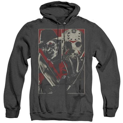 Freddy Vs Jason Vs Mens Heather Hoodie Black Officially Licensed