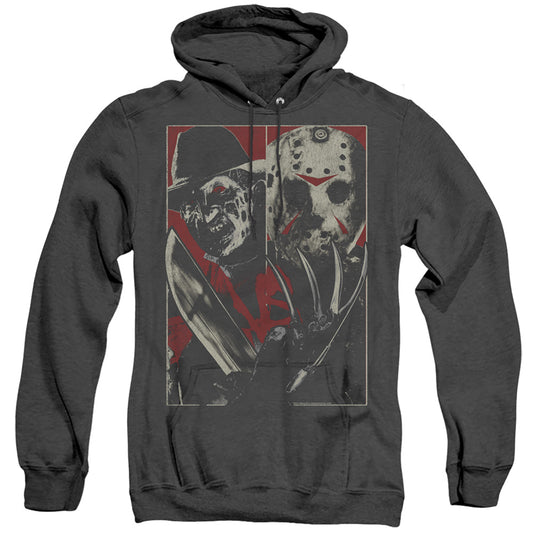Freddy Vs Jason Vs Mens Heather Hoodie Black Officially Licensed