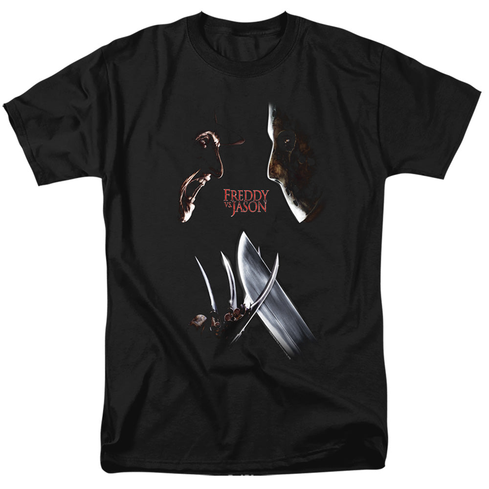 Freddy Vs Jason Face Off Mens T Shirt Black