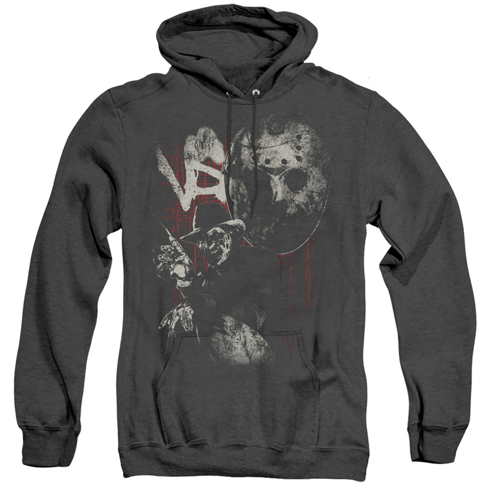 Freddy Vs Jason Scratches Heather Mens Hoodie Black