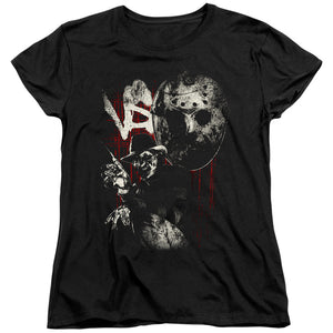 Freddy Vs Jason Scratches Womens T Shirt Black