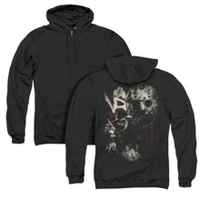 Load image into Gallery viewer, Freddy Vs Jason Scratches Back Print Zipper Mens Hoodie Black