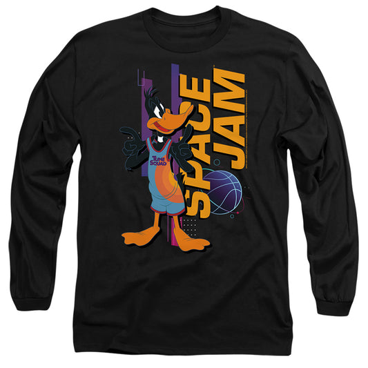 Space Jam 2 Daffy Standing Mens Long Sleeve Shirt Black Officially Licensed